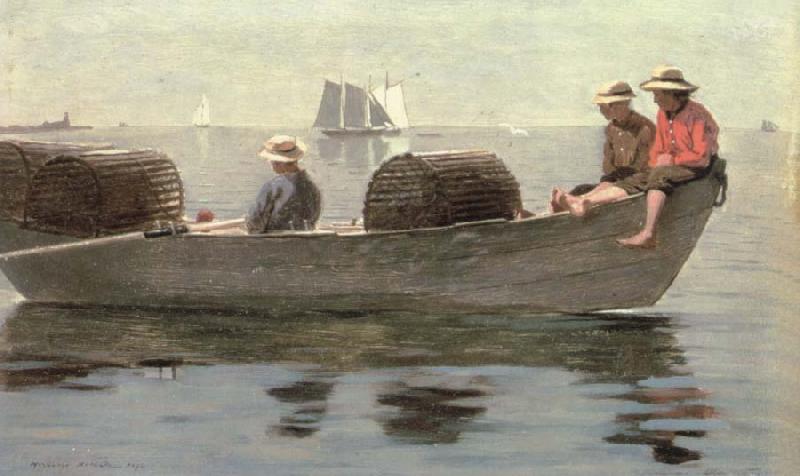Winslow Homer three boys in a dory Sweden oil painting art